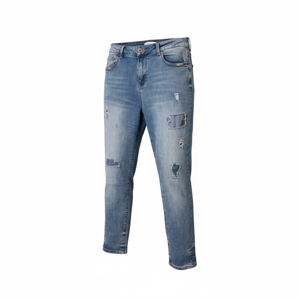 Tribal Denim - Tribal Light Blue Distressed Ankle Jeans